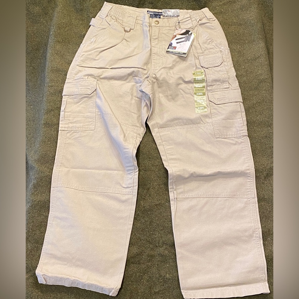 NEW 5.11 Tactical Pants, Men’s 34 Waist 30 Inseam, Khaki color